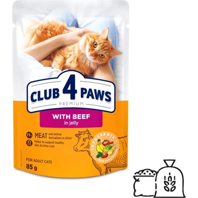 Club 4 Paws Premium S hovädzím mäsom v želé 85 g