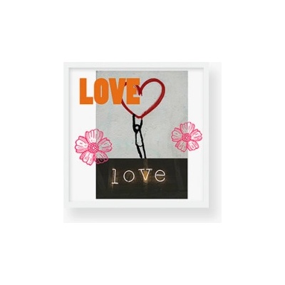 Plakát Valentýn love love - bílý rámeček 35x35 - 65446