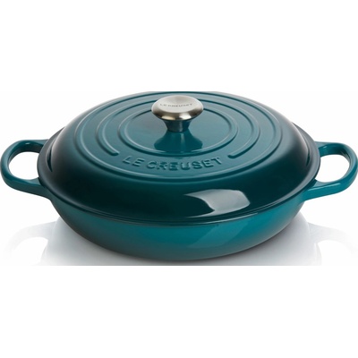 Le Creuset 21180306422430 Hrniec Gourmet Signature nízky 30 cm modrozelený