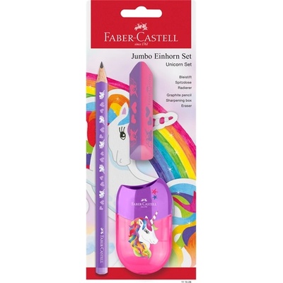 Faber-Castell Комплект триъгълни графитни моливи Faber-Castell Jumbo Unicorn HB FC111528 (FC111528)