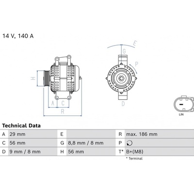Generátor BOSCH 0 986 086 080 (0986086080)
