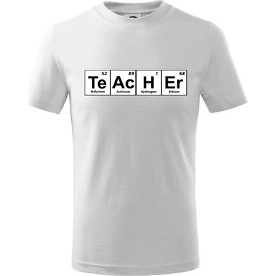 Periodická tabulka Teacher tričko detské biela