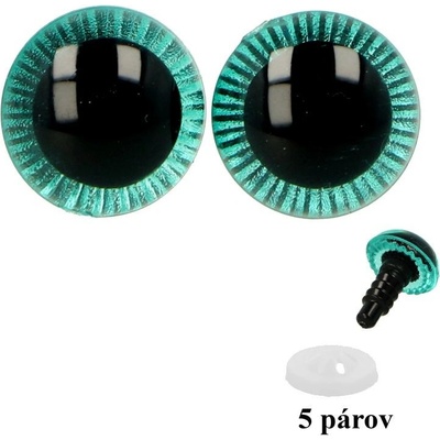 Natana tyrkysové oči na hračky 10mm 5 párov