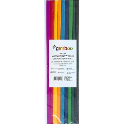 Sada krepových papírů, 50 × 200 cm, 10 ks, mix barev