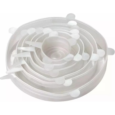 Kinghoff Комплект 6 бр. силиконови капаци Kinghoff KH 1902, -40 до 230°C, Плътно и херметично прилепване, Многократна употреба, Универсални, Прозрачен (KH 1902)