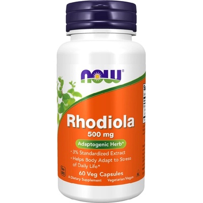 NOW NOW Rhodiola 500mg, 60 Veg Capsules