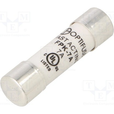 OPTIFUSE FPK-7A Pojistka: tavná; 10,3x38mm; kulatý,průmyslová; 7A; 600VAC; 600VDC