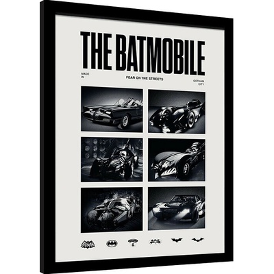 Rámovaný Obraz - Batman - 1989 Batmobile, 34.3 x 44.5 cm