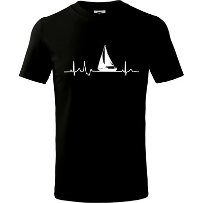 EKG plachetnica tričko detské čierna