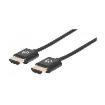 Manhattan Ултра тънък 4k High Speed HDMI кабел MANHATTAN с Ethernet HEC ARC 3D 4K MM Shielded Черен, 394376