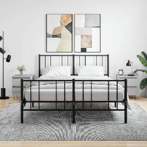 vidaXL Нощни шкафчета 2 бр сив сонома 40x35x50 см инженерно дърво (826889)