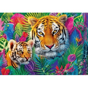 Trefl - Puzzle Premium Plus Tea Time: Tigers in the Jungle - 500 piese