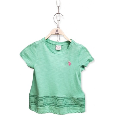 U.S. Polo Assn. dievčenské tričko vyšívané svetloružová