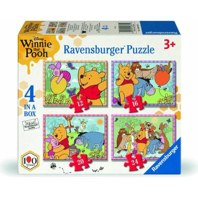 Ravensburger sada 4v1 Medvídek Pú 12,16,20,24 dielov