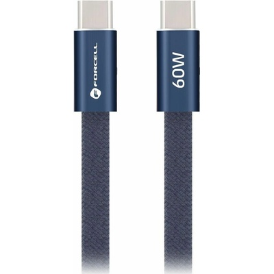 Forcell CCFN23 USB-C / USB-C plochý 60W PD QC4.0 AVS 1,2m modrý