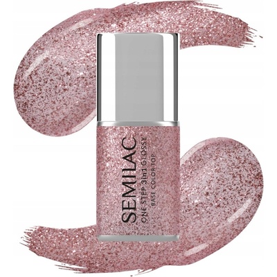 SEMILAC One Step Glossy Hybridní lak na nehty S250 Glitter Pink