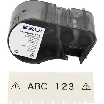 Image 1 of Brady M5C-1500-595-CL-BK / 170940, 38.10 mm x 6.10 m, Винил, черен печат / прозрачен фон (170940)