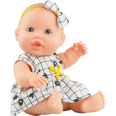 Paola Reina Realistická holčička Gréta v světlých šatech Los Peques 21 cm