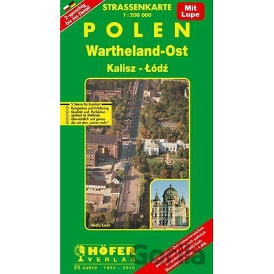 Polsko (Wartheland-Ost /Lodž) 1:200 000 / automapa Höfer Verlag