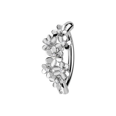 Šperky4U Piercing do pupíku s kytičkami WP0107