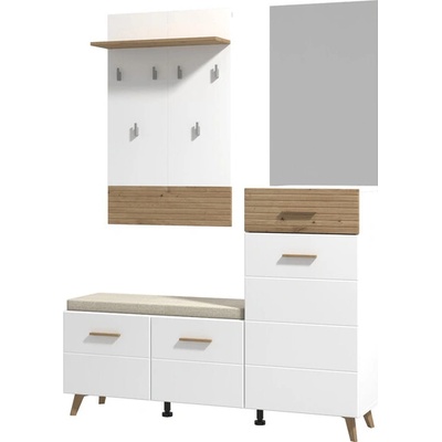 Sconto Predsieňová zostava SHANNON biela/dub artisan
