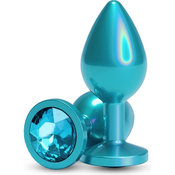 NS Novelties Rear Assets Iridescent Plug Medium Turquoise