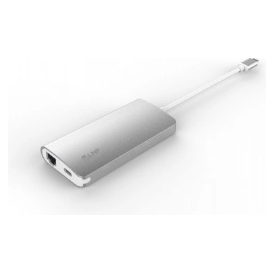 LMP Мултифункционален хъб за свързване на допълнителна периферия за компютри с USB-C - LMP USB-C Network & USB 3.0 Hub (сребрист) (17107)