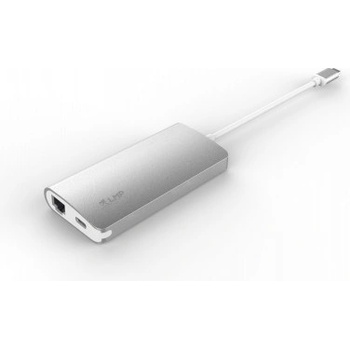 LMP Мултифункционален хъб за свързване на допълнителна периферия за компютри с USB-C - LMP USB-C Network & USB 3.0 Hub (сребрист) (17107)