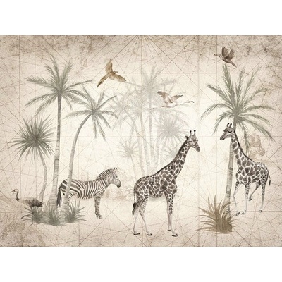 ML1501 Vliesová fototapeta na stenu rozmery Graphic Animal Jungle 3,71x2,8 m