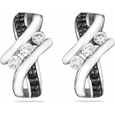 Swan Сребърни обици с вградени камъни циркон MR2936E Swan