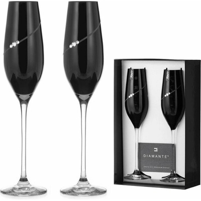 Swarovski Pohár Diamante Silhouette City Black s kamienkami 2 x 210 ml
