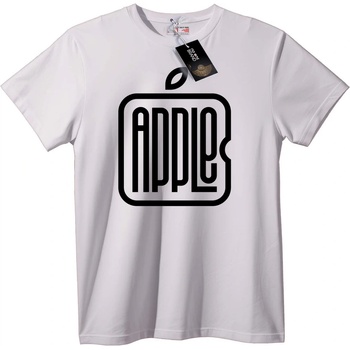 NOONEBRAND Тениска Черен Apple Лого - 2XL, White