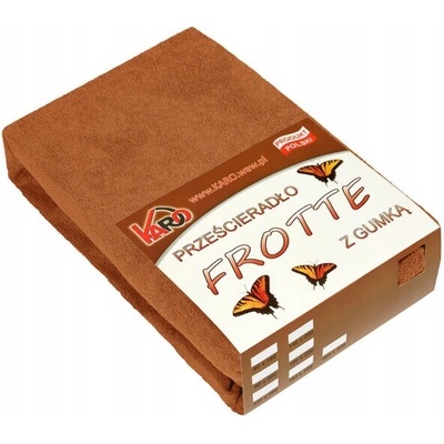 KARO Froté prostěradlo s gumou hnědé 200x220