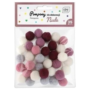 Interdruk Pompons for decoration 35pcs Nude