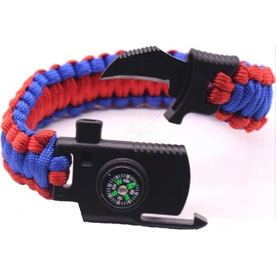 M5 Multi Paracord Survival modro-červená