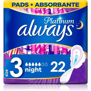 Always Platinum Night Size 3 санитарни кърпи за нощ 22 бр