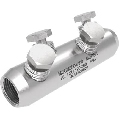 Кабелен съединител алуминиев покалаен Al/Cu 120-300mm2 36kV MSCM300 4x късащ се болт M22 - MSCM3004A00 (MSCM3004A00)