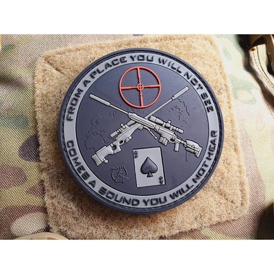 JACKETS TO GO Nášivka SNIPER DEATH SPADE plast velcro RANGER GREEN