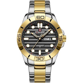 Curren Мъжки часовник Naviforce Jemadar, Неръждаема стомана, Златист / Черен (NAVIFORCE-9198-GOLD-BLACK)