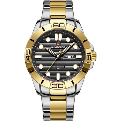 Curren Мъжки часовник Naviforce Jemadar, Неръждаема стомана, Златист / Черен (NAVIFORCE-9198-GOLD-BLACK)