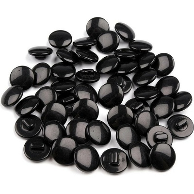 Pro Háčkování Knoflík kulatý černý 12,5 mm 10 ks