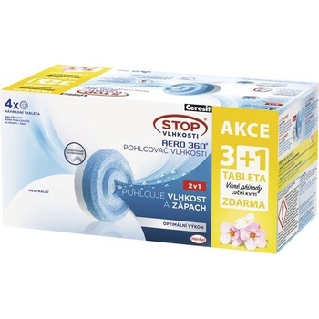 Ceresit Stop vlhkosti Aero 360° náhradné tablety 3+1 , 4x450g lúčne kvety