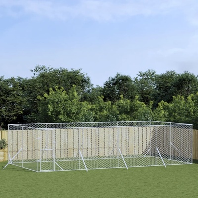 vidaXL Venkovní psí kotec stříbrný 800 x 400 x 200 cm pozinkovaná ocel 9799.3190463