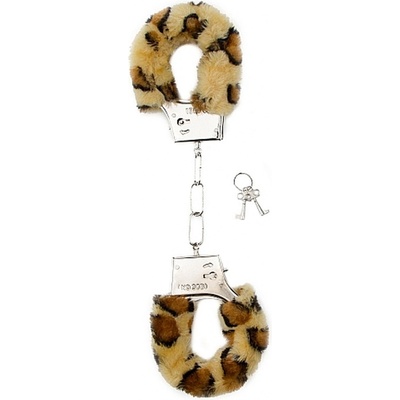 ShotsToys Furry Handcuffs Cheetah Pouta s kožešinou leopardí vzor