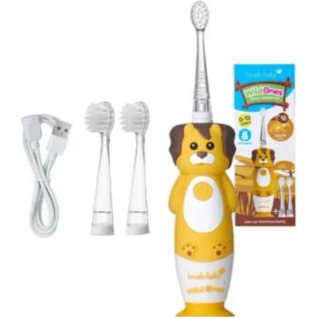 Brush-Baby Електрическа четка за зъби с 3 накрайника Brush Baby - Wild Ones, 0-10 години, лъв (5060178102802)