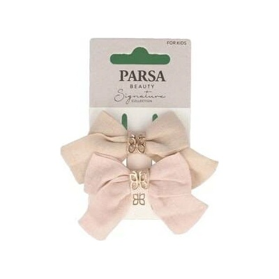 PARSA Beauty Sponky do vlasů s mašlí, béžové Sponky do vlasů Unisex 2 ks