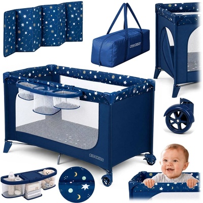 Ricokids Cestovná postieľka 125 x 65 x 78 cm RK-240 námornícka modrá