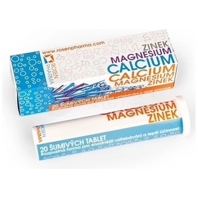RosenPharma Zinok, Magnesium, Calcium 20 šumivých tabliet