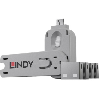 LINDY zámek portu USB USB Port Lock + Key sada 4 ks bílá zámek s klíčem vč. 1 klíče 40454