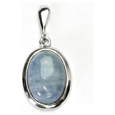 Čištín Stříbrný přívěsek přírodní kámen akvamarin A P 1454 22